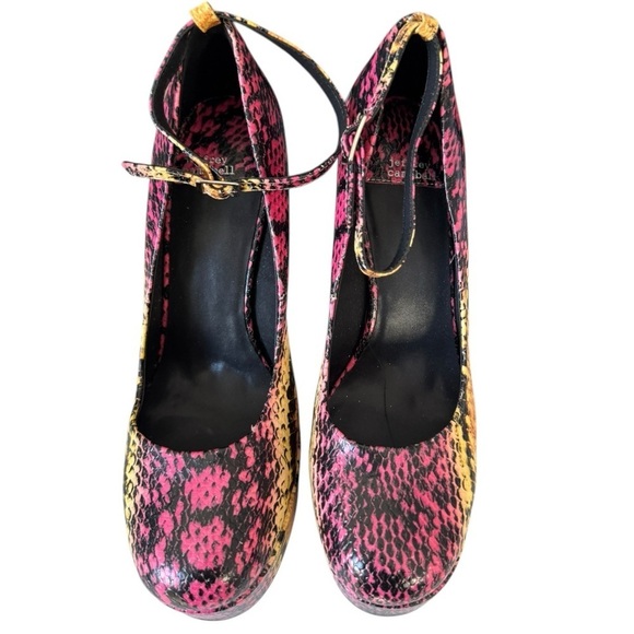 New! Jeffrey Campbell Okurr Ankle Strap Platform Pump Snakeskin Print - Picture 2 of 7